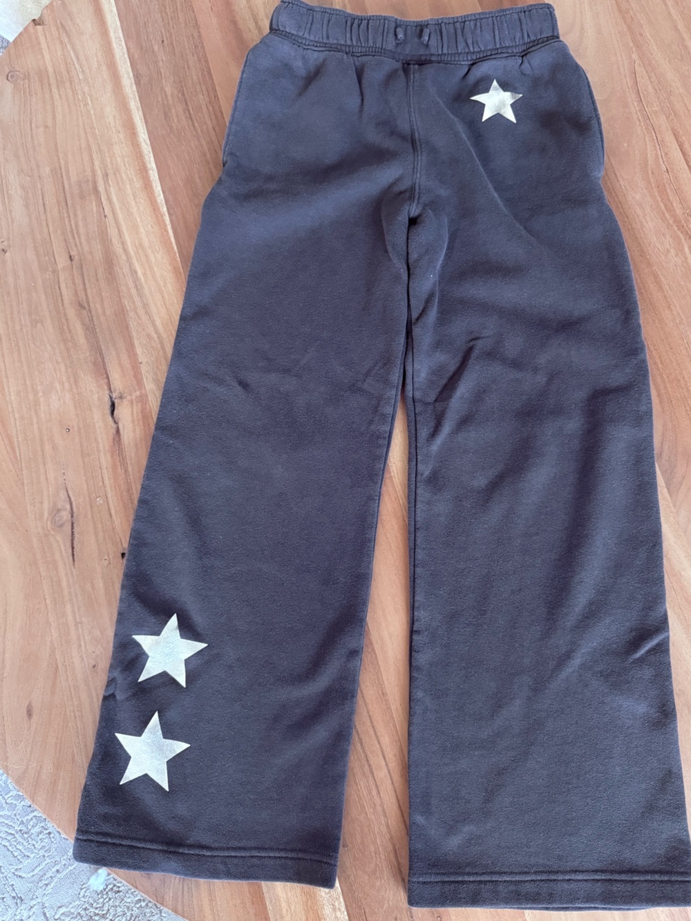 abercrombie kids Charcoal Gray Wide Leg Sweatpants with Star Detail
